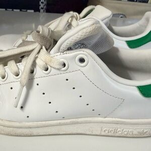 Adidas Kids Sneakers in White with Green Accents
